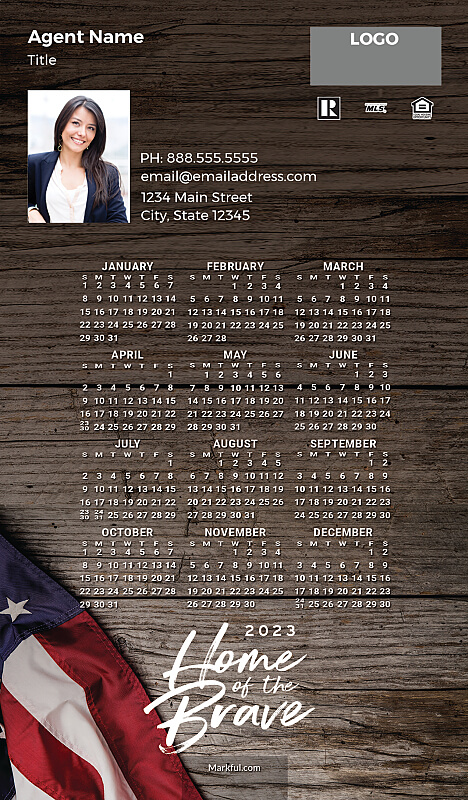 Picture of 2023 Custom Full Calendar Magnets: Executive - American Pride