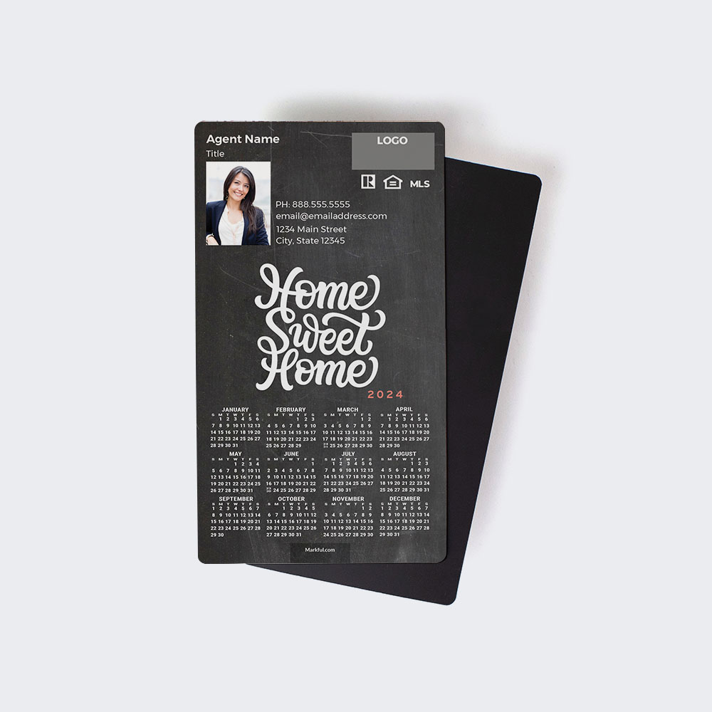 Picture of 2024 Custom Full Calendar Magnets: Executive - Chalkboard Sweet Home