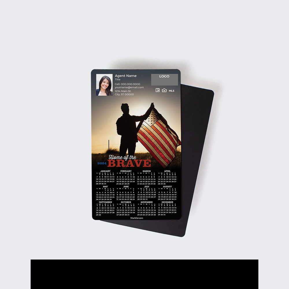 Picture of 2024 Custom Full Calendar Magnets: First Class - Home of the Brave