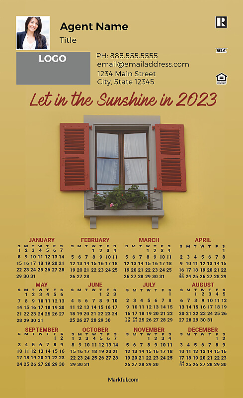 Picture of 2023 Custom Full Calendar Magnets: First Class - Let in the Sunshine