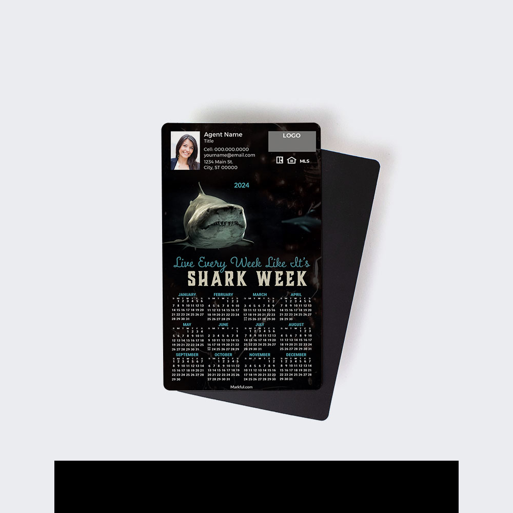 Picture of 2024 Custom Full Calendar Magnets: First Class - Shark Week