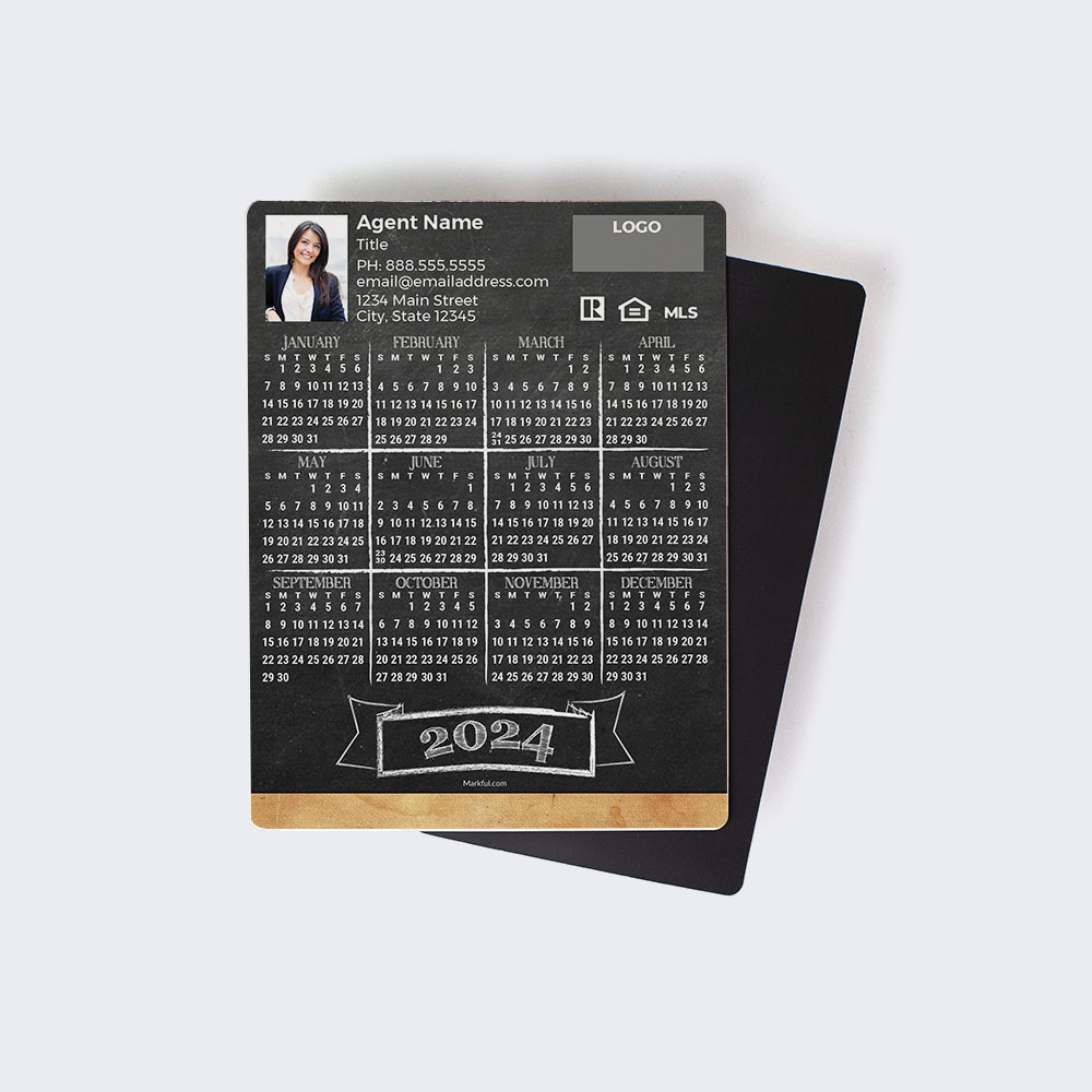 Picture of 2024 Custom Full Calendar Magnets: Jumbo - Chalkboard