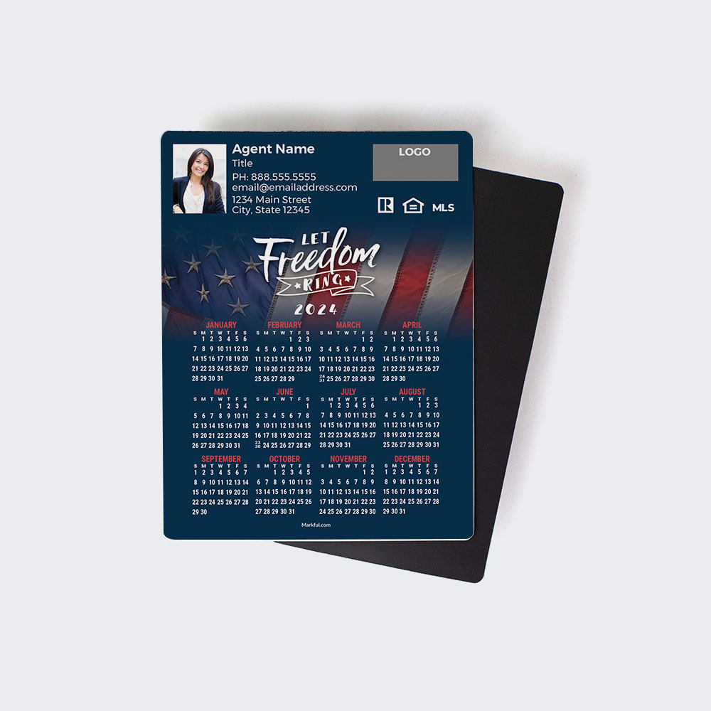 Picture of 2024 Custom Full Calendar Magnets: Jumbo - Let Freedom Ring