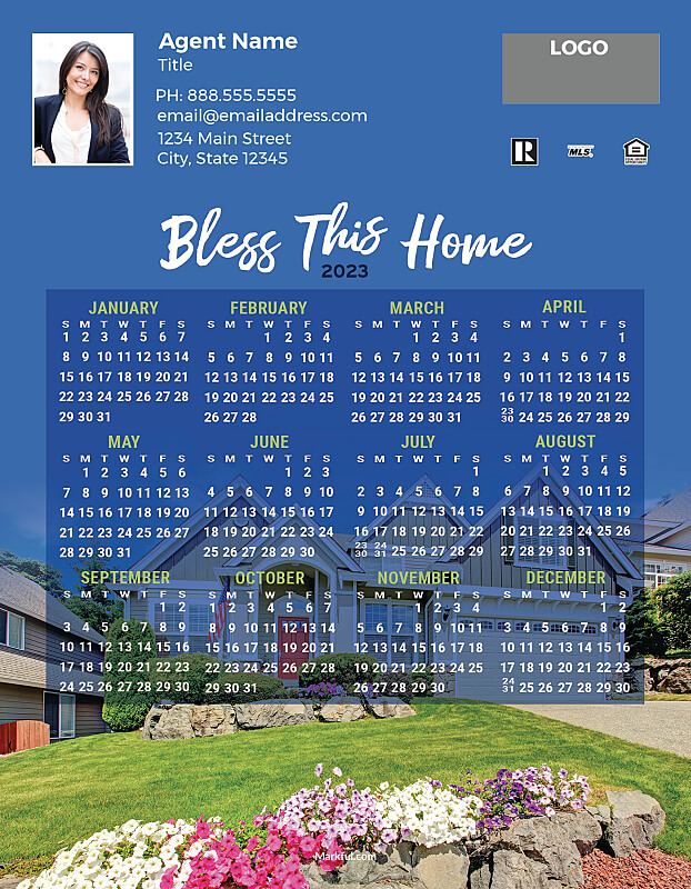 Picture of 2023 Custom Full Calendar Magnets: Jumbo - Bless This Home