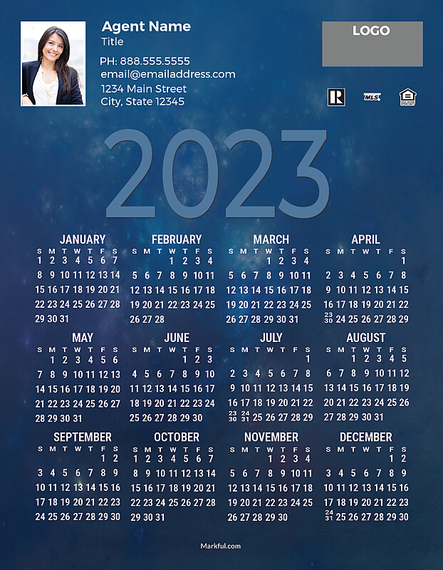 Picture of 2023 Custom Full Calendar Magnets: Jumbo - Astral Planes