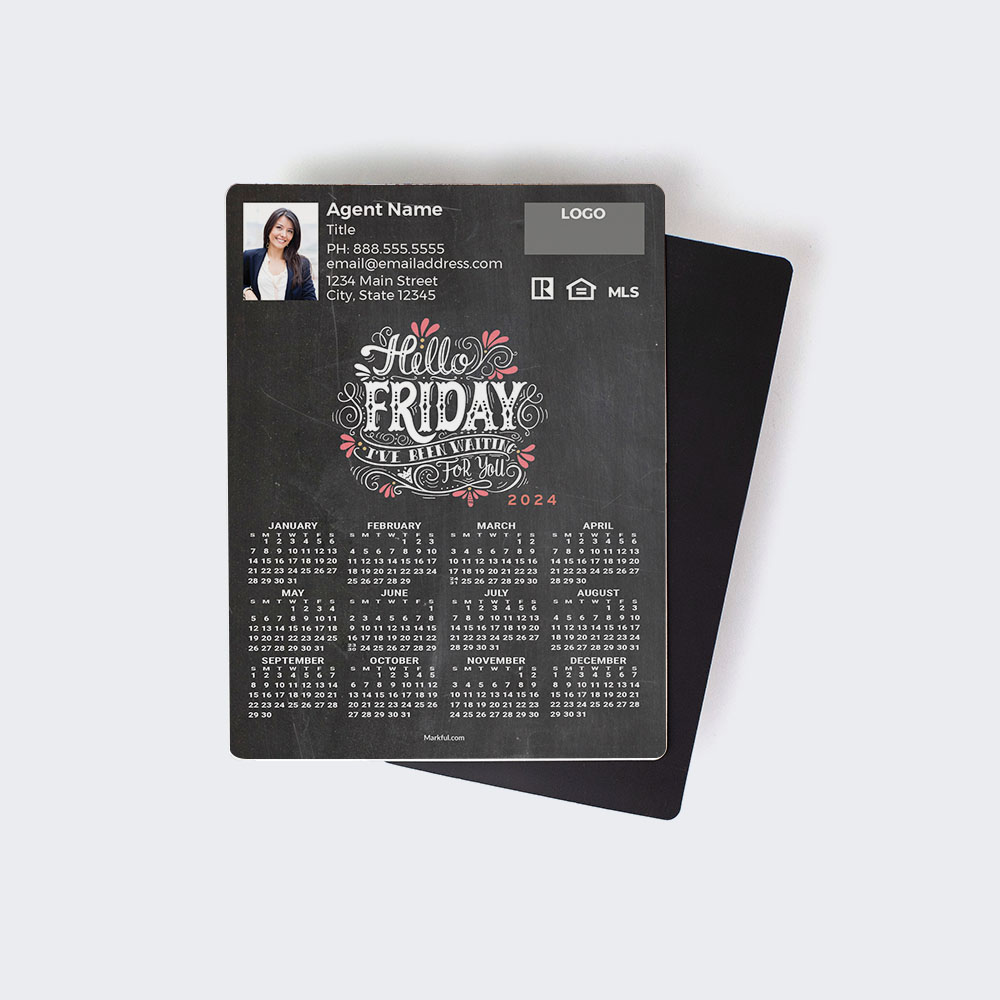 Picture of 2024 Custom Full Calendar Magnets: Jumbo - Hello Friday