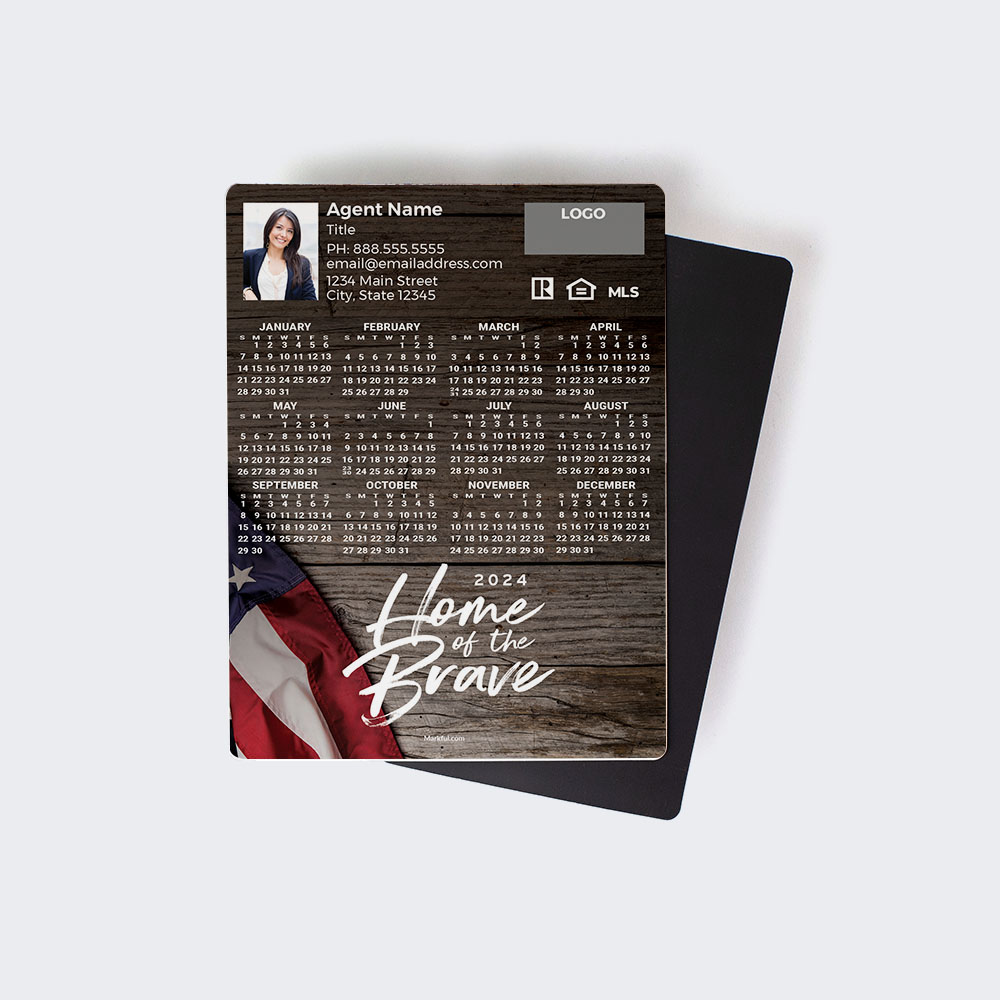 Picture of 2024 Custom Full Calendar Magnets: Jumbo - American Pride