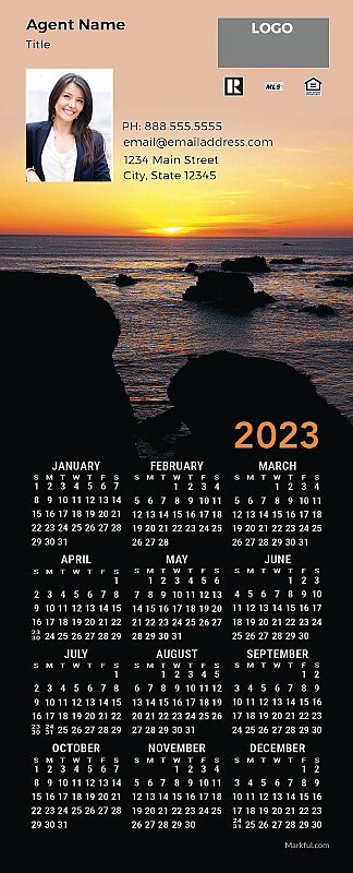 Picture of 2023 PostCard Mailer Calendar Magnets - Distant Sunset