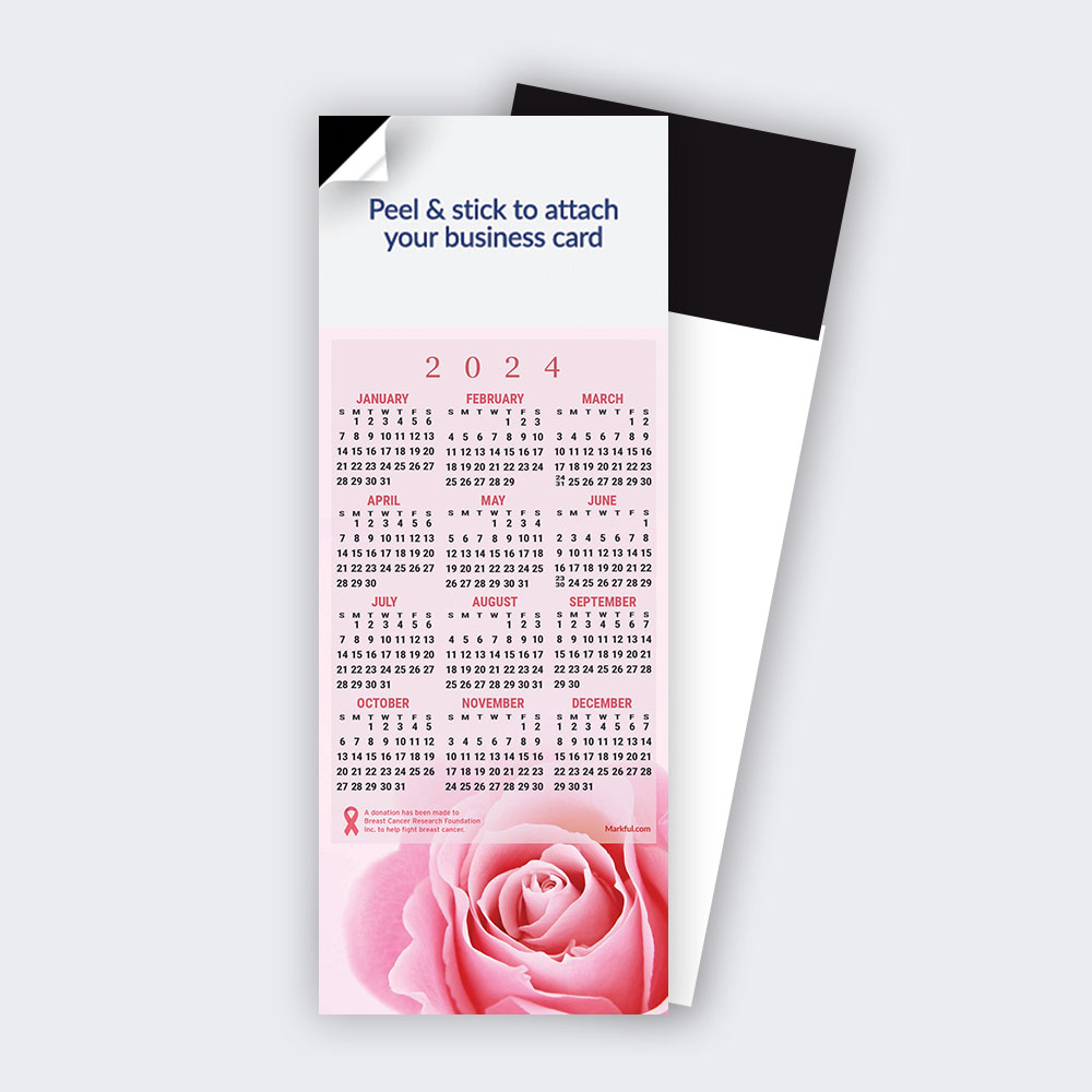 Picture of 2024 QuickStix Calendar Magnets - Rose Bloom Breast Cancer Cure