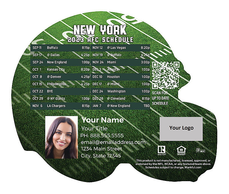 Picture of New York Jets Personalized Helmet-Shaped Football Magnet 2024