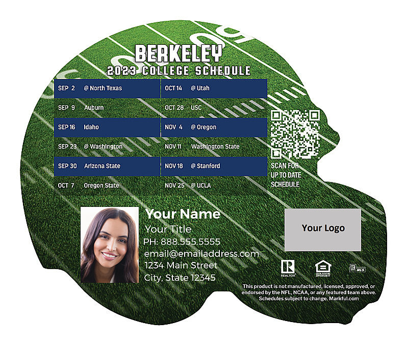 Picture of Berkeley Personalized Helmet-Shaped Football Magnet 2024