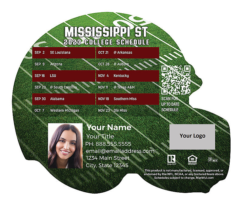 Picture of Mississippi St Personalized Helmet-Shaped Football Magnet 2024