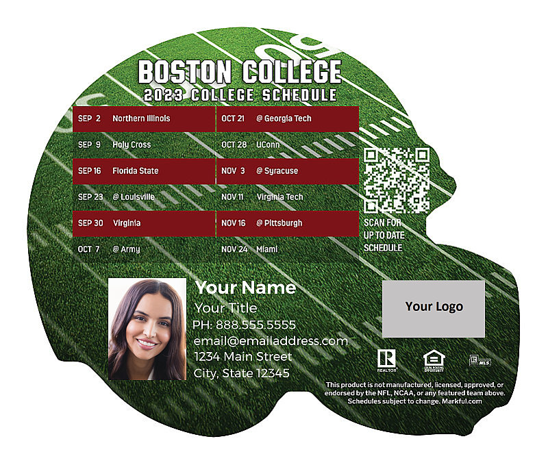 Picture of Boston College Personalized Helmet-Shaped Football Magnet 2024