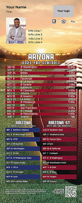 Picture of Cardinals/U of Arizona/Arizona St Personalized PostCard Mailer Football Magnet 2024