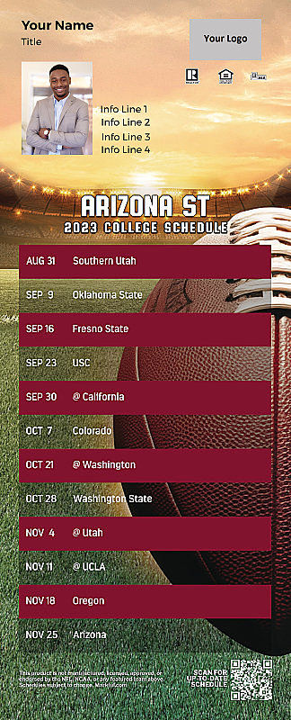 Picture of Arizona St Personalized PostCard Mailer Football Magnet 2024