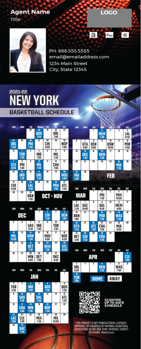 2021-22 Custom QuickMagnet Basketball Magnets - New York Knicks 